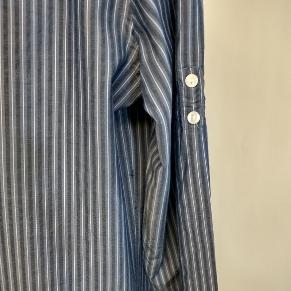 Men's Calvin Klein Striped Button Down Long Sleeve Cotton Blend Shirt M - Picture 5 of 8